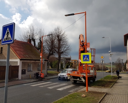 Montáž veřejného osvětlení ve Skutči