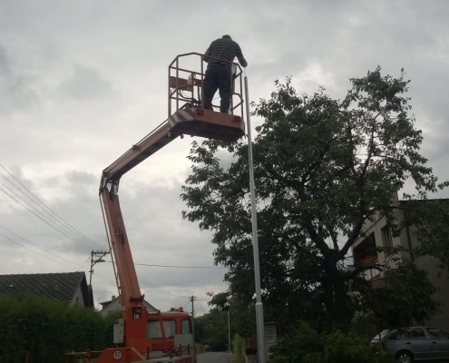 Výškové práce, montáž veřejného osvětlení